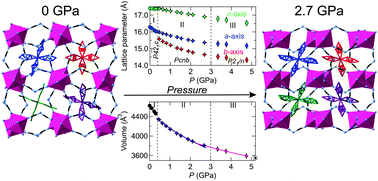 Graphical abstract: Raman and single-crystal X-ray diffraction evidence of pressure-induced phase transitions in a perovskite-like framework of [(C3H7)4N] [Mn(N(CN)2)3]