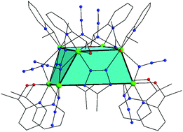 Graphical abstract: Click chemistry as a route to the synthesis of structurally new and magnetically interesting coordination clusters: a {NiII8} complex with a trapezoidal prismatic topology