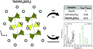 Graphical abstract: Tb(HSO4)(SO4) – a green emitting hydrogensulfate sulfate with second harmonic generation response