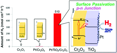 Graphical abstract: Photoelectrochemical water-splitting over a surface modified p-type Cr2O3 photocathode