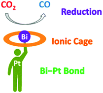 Graphical abstract: Ionic-caged heterometallic bismuth–platinum complex exhibiting electrocatalytic CO2 reduction
