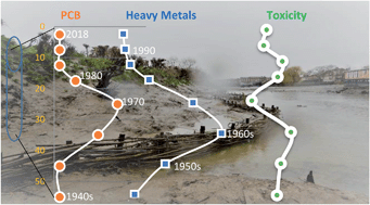 Graphical abstract: Trends in heavy metals, polychlorinated biphenyls and toxicity from sediment cores of the inner River Thames estuary, London, UK