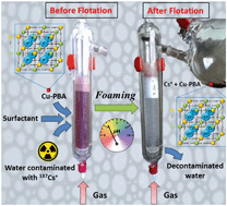 Graphical abstract: Nanoparticle foam flotation for caesium decontamination using a pH-sensitive surfactant