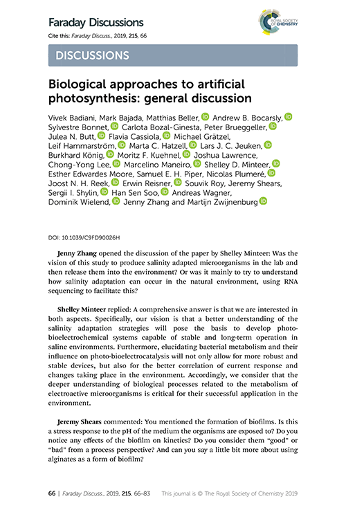 Biological approaches to artificial photosynthesis: general discussion