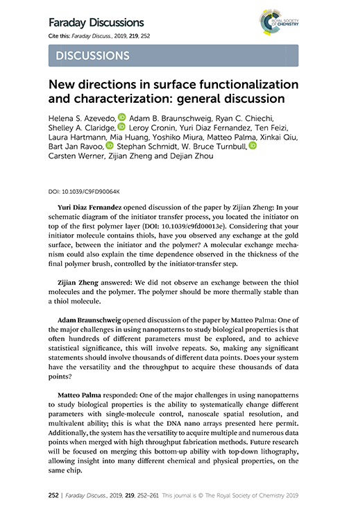New directions in surface functionalization and characterization: general discussion