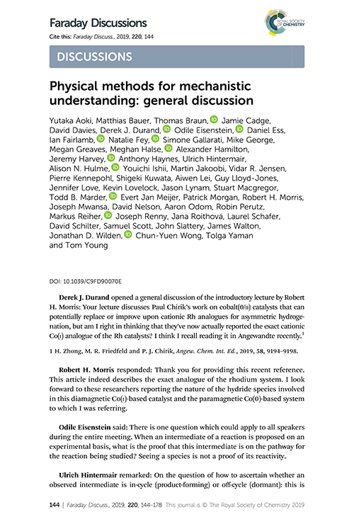 Physical methods for mechanistic understanding: general discussion