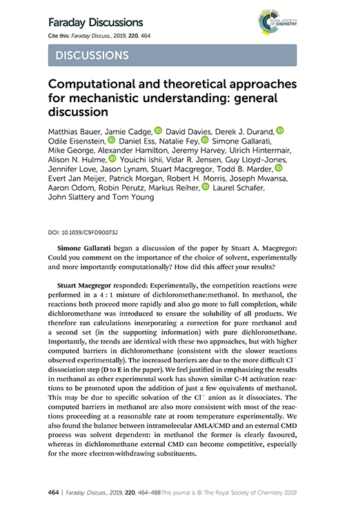 Computational and theoretical approaches for mechanistic understanding: general discussion