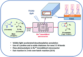 Graphical abstract: Continuous-flow photo-induced decarboxylative annulative access to fused imidazole derivatives via a microreactor containing immobilized ruthenium