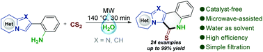 Graphical abstract: 6π-Electrocyclization in water: microwave-assisted synthesis of polyheterocyclic-fused quinoline-2-thiones