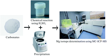 Graphical abstract: Determination of Mg isotope ratios without column chromatography for carbonates using sulphuric acid and MC-ICP-MS
