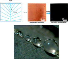Graphical abstract: Large-scale efficient water harvesting using bioinspired micro-patterned copper oxide nanoneedle surfaces and guided droplet transport