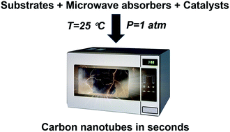 Graphical abstract: Facile growth of carbon nanotubes using microwave ovens: the emerging application of highly efficient domestic plasma reactors