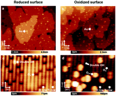 Graphical abstract: Elucidating the charge state of an Au nanocluster on the oxidized/reduced rutile TiO2 (110) surface using non-contact atomic force microscopy and Kelvin probe force microscopy