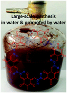 Graphical abstract: Large-scale synthesis of azine-linked covalent organic frameworks in water and promoted by water