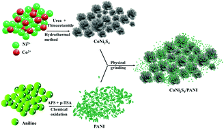 Graphical abstract: 3D flower-like CoNi2S4/polyaniline with high performance for glycerol electrooxidation in an alkaline medium
