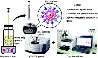 Graphical abstract: Surface enhanced infra-red spectroscopy with modified silver nanoparticles (AgNPs) for detection of quaternary ammonium cationic surfactants