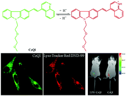 Graphical abstract: Ratiometric emission NIR-fluorescent probe for the detection of lysosomal pH in living cells and in vivo