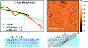 Graphical abstract: Spontaneous MXene monolayer assembly at the liquid–air interface