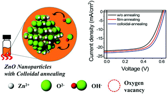 Graphical abstract: Colloidal-annealing of ZnO nanoparticles to passivate traps and improve charge extraction in colloidal quantum dot solar cells
