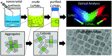 Graphical abstract: Scalable synthesis of colloidal CsPbBr3 perovskite nanocrystals with high reaction yields through solvent and ligand engineering