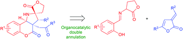Graphical abstract: α,β-Unsaturated butenolides in an organocatalytic doubly annulative cascade for the preparation of 3,4-dihydrocoumarins