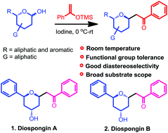 Graphical abstract: The Mukaiyama type aldol reaction for the synthesis of trans-2,6-disubstituted tetrahydropyrans: synthesis of diospongin A and B