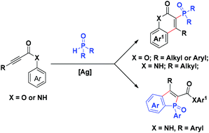Graphical abstract: Regioselective radical arylation: silver-mediated synthesis of 3-phosphorylated coumarins, quinolin-2(1H)-one and benzophosphole oxides