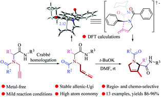 Graphical abstract: Regio- and chemo-selective cyclization of allenic-Ugi products for the synthesis of 3-pyrroline skeletons