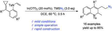 Graphical abstract: A facile method for the synthesis of dihydroquinoline-azide from the Lewis acid-catalyzed reaction of alkylidenecyclopropanes with TMSN3