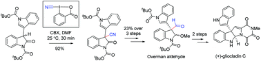 Graphical abstract: Oxidative cyanation of 2-oxindoles: formal total synthesis of (±)-gliocladin C