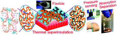 Graphical abstract: Ambient-dried highly flexible copolymer aerogels and their nanocomposites with polypyrrole for thermal insulation, separation, and pressure sensing