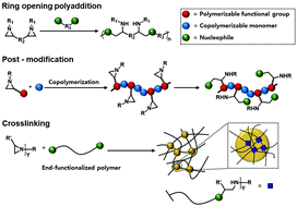 Graphical abstract: Aziridine-based polyaddition, post-modification, and crosslinking: can aziridine rival epoxide in polymer chemistry?