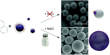 Graphical abstract: Effect of the addition of salt to Pickering emulsion polymerizations using polymeric nanogels as stabilizers