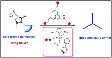 Graphical abstract: Star polymerization of norbornene derivatives using a tri-functionalized Blechert's olefin metathesis catalyst