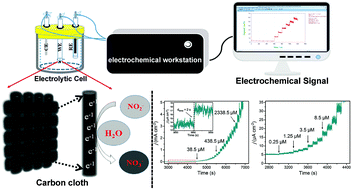 Graphical abstract: High-performance electrochemical nitrite sensing enabled using commercial carbon fiber cloth