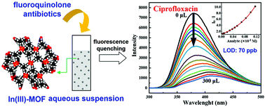 Graphical abstract: Two isomeric In(iii)-MOFs: unexpected stability difference and selective fluorescence detection of fluoroquinolone antibiotics in water