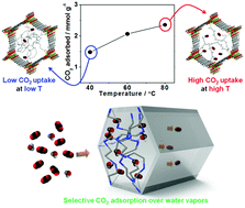 Graphical abstract: Revealing an unusual temperature-dependent CO2 adsorption trend and selective CO2 uptake over water vapors in a polyamine-appended metal–organic framework