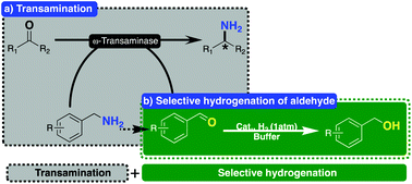 Graphical abstract: Highly selective hydrogenation of aldehydes promoted by a palladium-based catalyst and its application in equilibrium displacement in a one-enzyme procedure using ω-transaminase