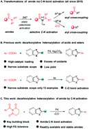 Graphical abstract: Palladium/copper-catalyzed decarbonylative heteroarylation of amides via C–N bond activation