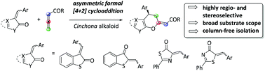 Graphical abstract: A formal [4 + 2] cycloaddition of sulfur-containing alkylidene heterocycles with allenic compounds