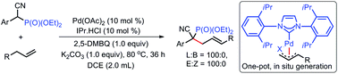 Graphical abstract: Allylation of β-amino phosphonic acid precursor via palladium-NHC catalyzed allylic C–H activation