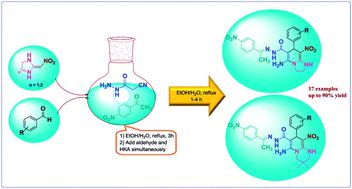 Graphical abstract: An efficient synthesis of new imidazo[1,2-a]pyridine-6-carbohydrazide and pyrido[1,2-a]pyrimidine-7-carbohydrazide derivatives via a five-component cascade reaction