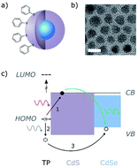 Graphical abstract: NIR-to-visible upconversion in quantum dots via a ligand induced charge transfer state