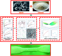 Graphical abstract: Optimisation of compatibility for improving elongation at break of chitosan/starch films