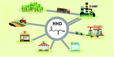 Graphical abstract: Bio-based building blocks from 5-hydroxymethylfurfural via 1-hydroxyhexane-2,5-dione as intermediate
