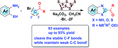 Graphical abstract: S8-Catalyzed triple cleavage of bromodifluoro compounds for the assembly of N-containing heterocycles