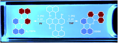 Graphical abstract: Selective access to either a doubly boron-doped tetrabenzopentacene or an oxadiborepin from the same precursor