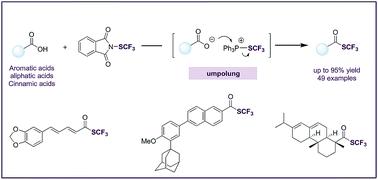 Graphical abstract: Deoxygenative trifluoromethylthiolation of carboxylic acids