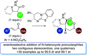 Graphical abstract: Isothiourea-catalysed enantioselective Michael addition of N-heterocyclic pronucleophiles to α,β-unsaturated aryl esters