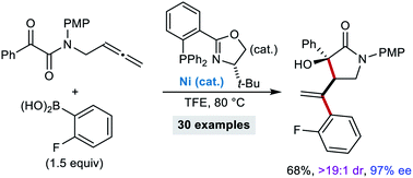 Graphical abstract: Enantioselective nickel-catalyzed arylative and alkenylative intramolecular 1,2-allylations of tethered allene–ketones
